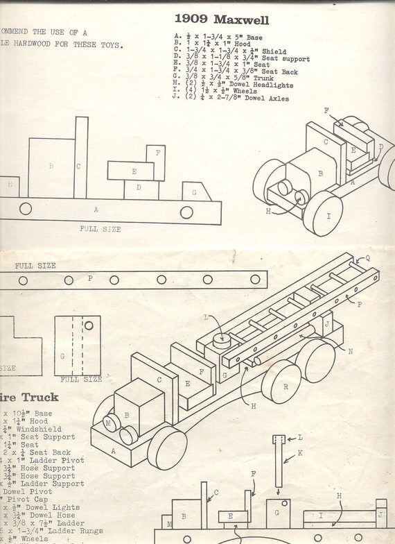 over 25 sets of plans / patterns for WOODEN TOYS pull toys